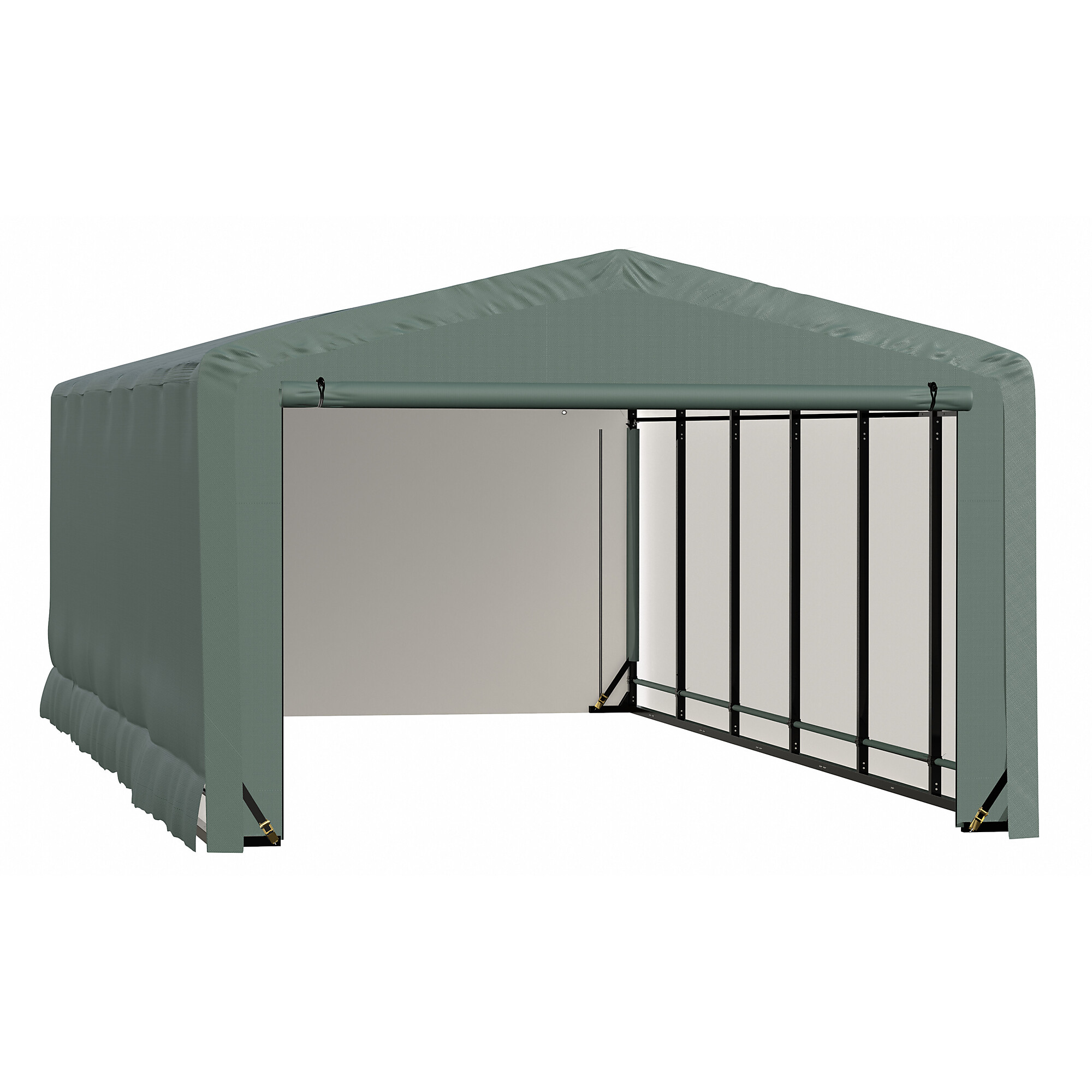 ShelterLogic ShelterTube Wind and Snow Rated Garage - 12ft. x 23ft. x 8ft., Green, Waterproof Fabric, Model# SQAACC0104C01202308